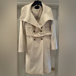 BCBG MAXAZARIA Double-Breasted Peacoat- Cream S